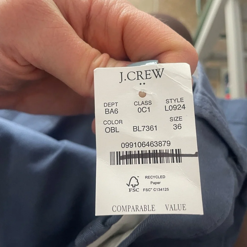 J. Crew 5” Flex Chino Short for Men NWT size 36